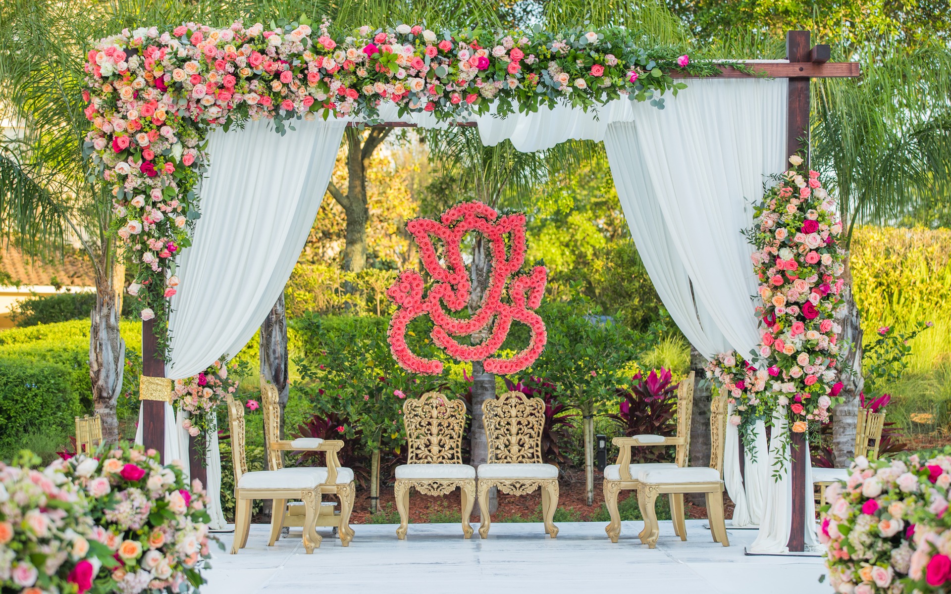 Bright Ceremony Modern Rustic 1 South Asian Indian Wedding Decor Design Suhaag Garden Florida