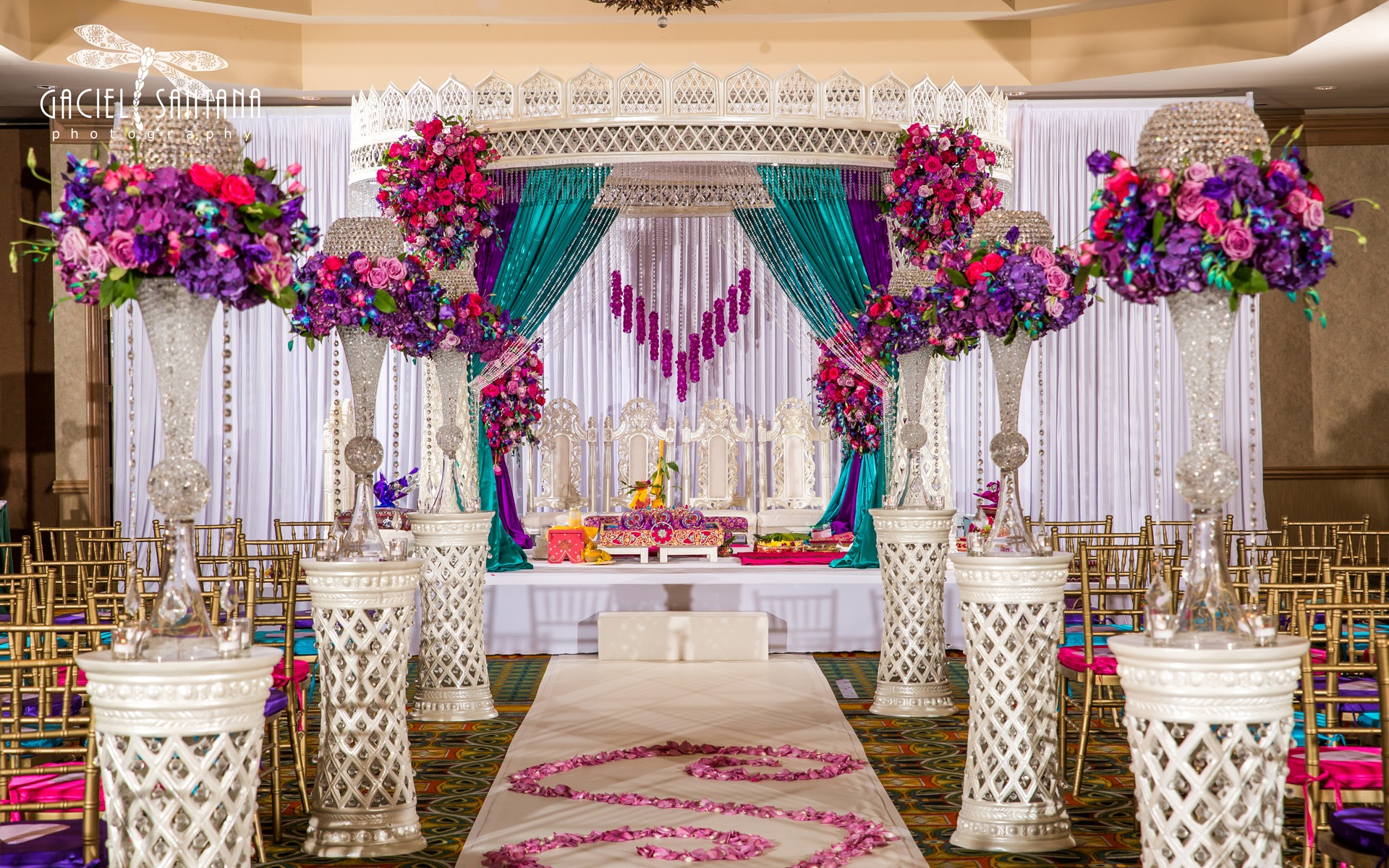 Calypso Ceremony Bollywood Glam 1 South Asian Indian Wedding Design Decor Suhaag Garden Florida