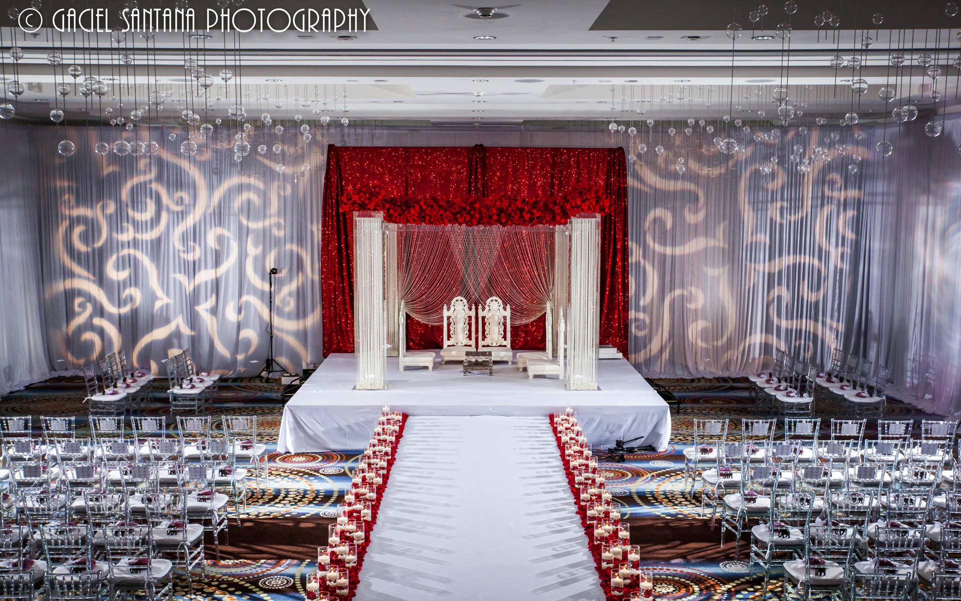 RedRomance Ceremony Bollywood Glam 1 South Asian Indian Wedding Decor Design Florida