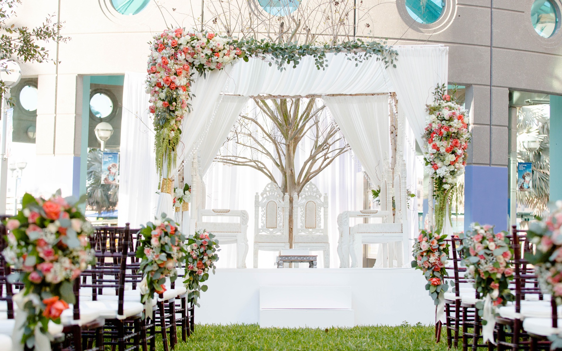 Romantic Ceremony Modern Rustic 1 South Asian Indian Wedding Design Decor Suhaag Garden Florida