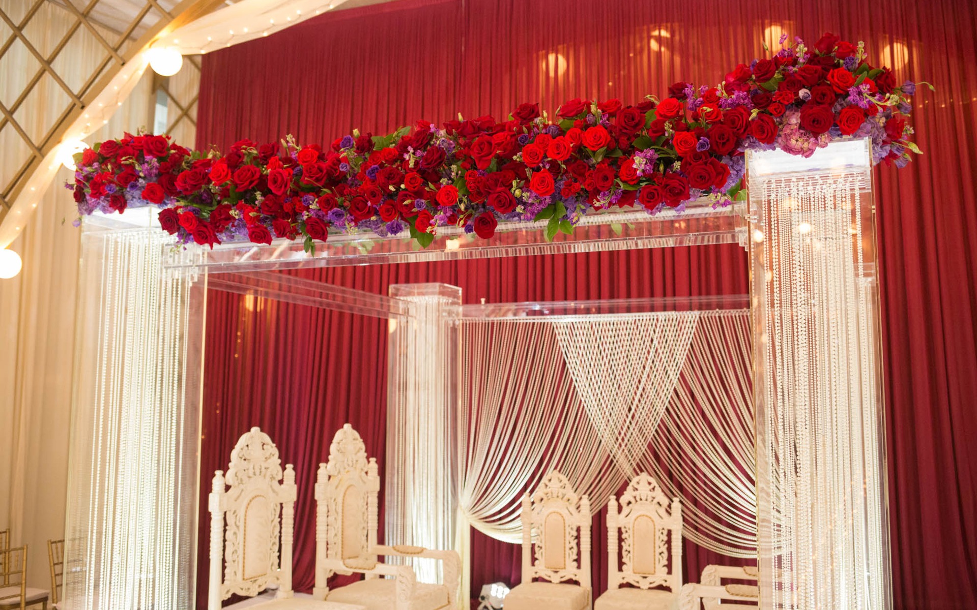 RubiesandPearls Ceremony Bollywood Glam 1 South Asian Indian Wedding Decor Design Suhaag Garden Florida