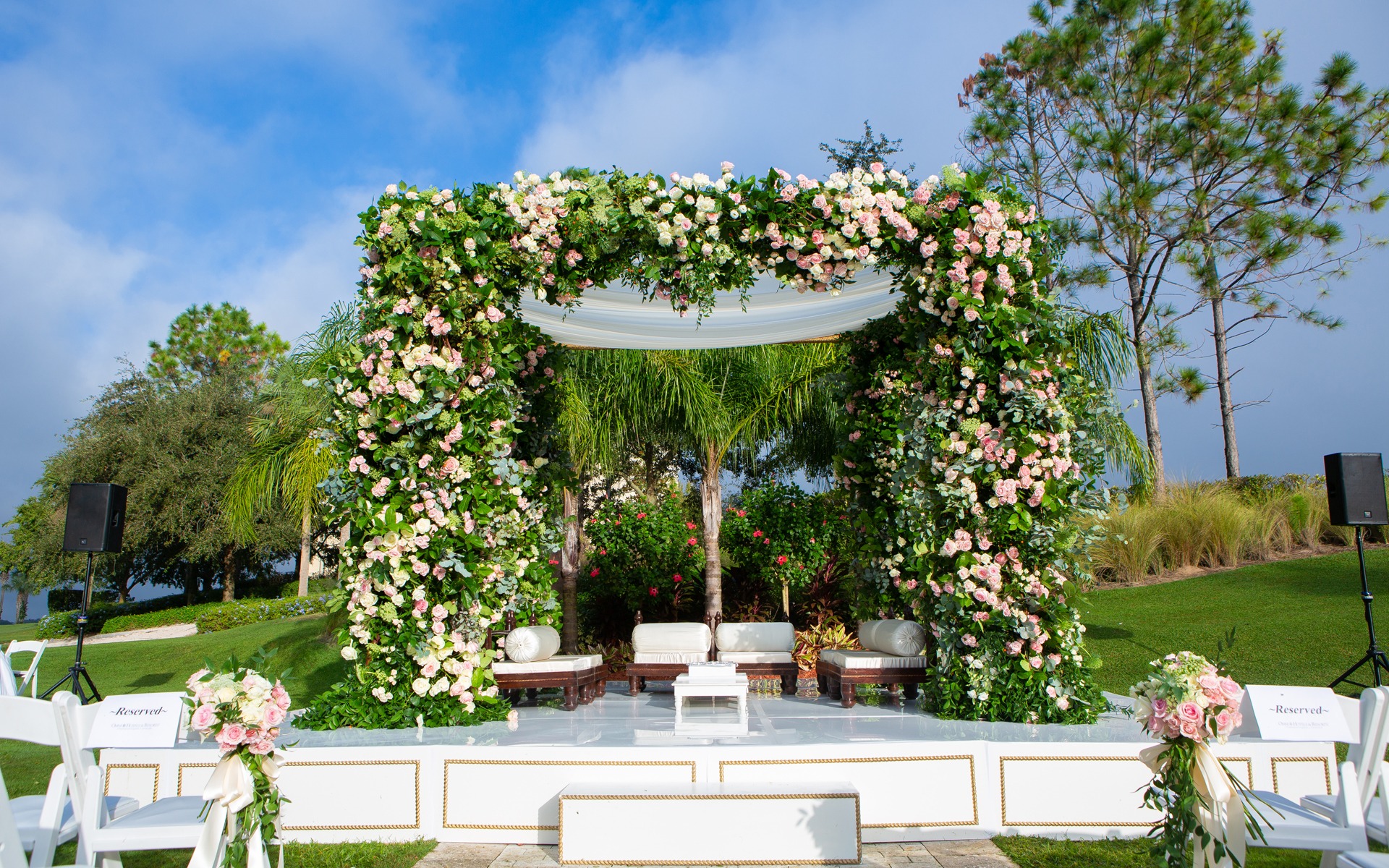 Verdant Ceremony Enchanted Garden 1 South Asian Indian Wedding Design Decor Suhaag Garden Florida